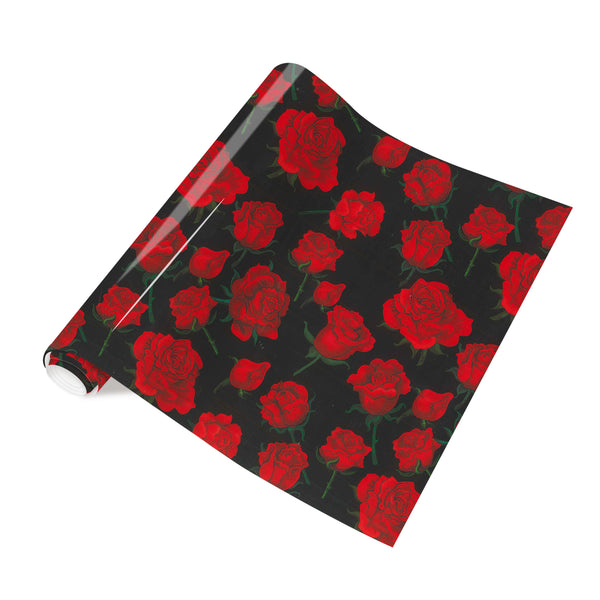 Tintnut Black Red Flower Heat Transfer Vinyl Rose Floral Pattern HTV Iron On Vinyl DIY T-Shirts Hats Clothes Canvas Bags
