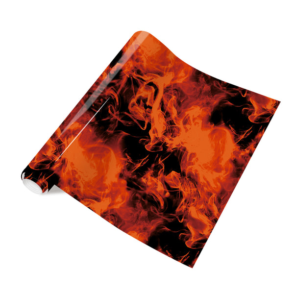 Tintnut Orange Black Flame HTV Heat-Transfer-Vinyl Burning Fire Patterned HTV Iron on Vinyl Fire Heat Transfer Vinyl for T-Shirts Hats Clothing DIY