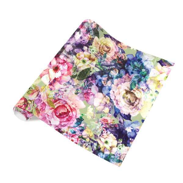 Tintnut Purple Flower Heat Transfer Vinyl Rose Floral Pattern HTV Iron On Vinyl DIY T-Shirts Hats Clothes Canvas Bags