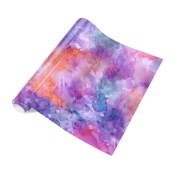 Tintnut Watercolor Art Purple Pink Block Gradient Heat Transfer Vinyl Patterned HTV for Fabric Iron on Vinyl for T-Shirts