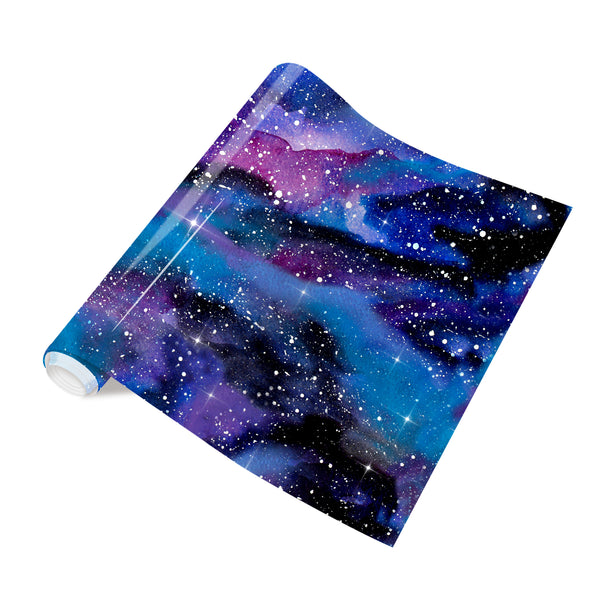 Tintnut Galaxy Heat Transfer Vinyl Stardust Starry Sky Background HTV Iron on Vinyl Watercolor Clouds Patterned HTV for DIY T-Shirts Hats Coats Handbags Pillow Crafts