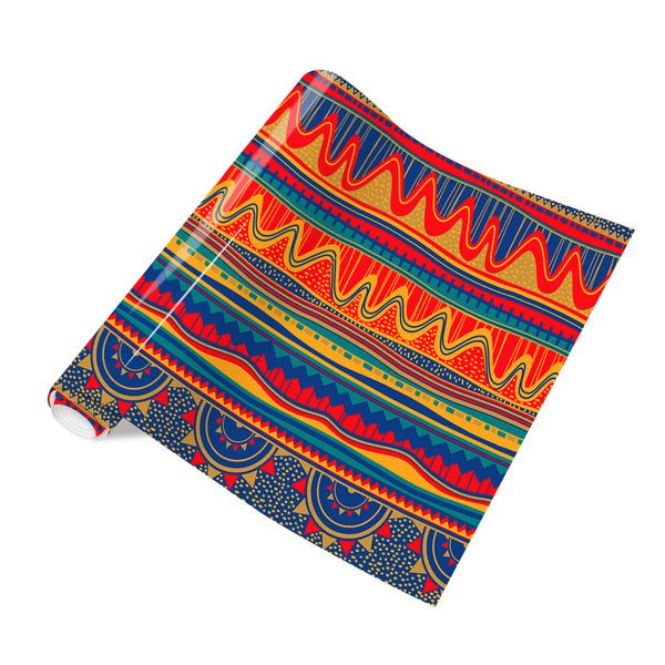 Tintnut Kente Pattern Printed HTV Vinyl Kwanzaa Heat Transfer Vinyl African Amercian Iron on Vinyl for Clothes DIY