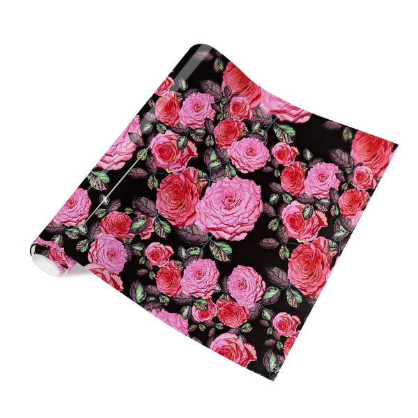 Tintnut Black Flower Heat Transfer Vinyl Rose Floral Pattern HTV Iron On Vinyl DIY T-Shirts Hats Clothes Canvas Bags