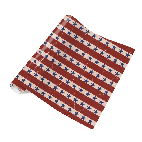 Tintnut Retro Stars Stripes American Flag Heat Transfer Vinyl Patriotic Navy Stars Independence Day Iron On Vinyl