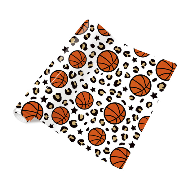 Tintnut Basketball HTV Vinyl Heat Transfer Patterned HTV Iron on Vinyl for T-Shirts Clothing Bags HTV Vinyl Craft