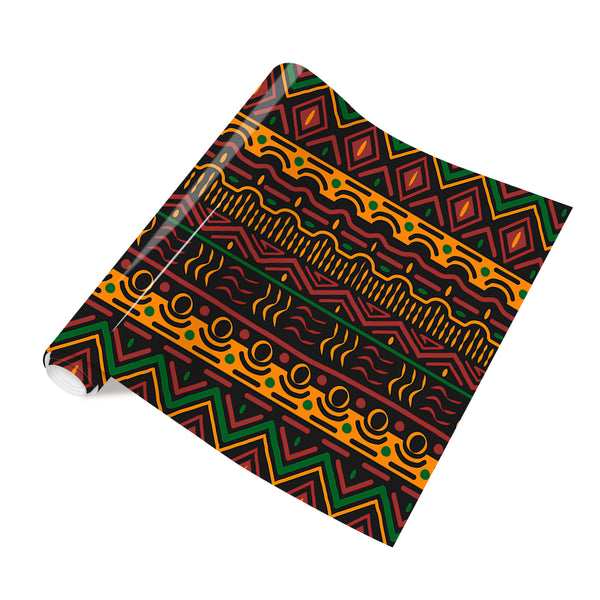 Tintnut Kwanzaa HTV Vinyl African Amercian Iron on Vinyl Kente Pattern Printed Heat Transfer Vinyl for Clothes DIY