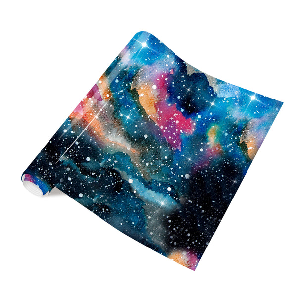 Tintnut Galaxy Vinyl Heat Transfer Stardust Starry Sky Background HTV Iron on Vinyl Watercolor Clouds Patterned for DIY T-Shirts Coats Handbags Pillow Crafts