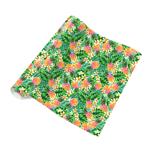 Tintnut Tropical Leaves Vinyl Heat Transfer Pineapple Hawaiian Floral Pattern Iron on Vinyl Coconut Tree Palm Printed HTV DIY T-Shirt