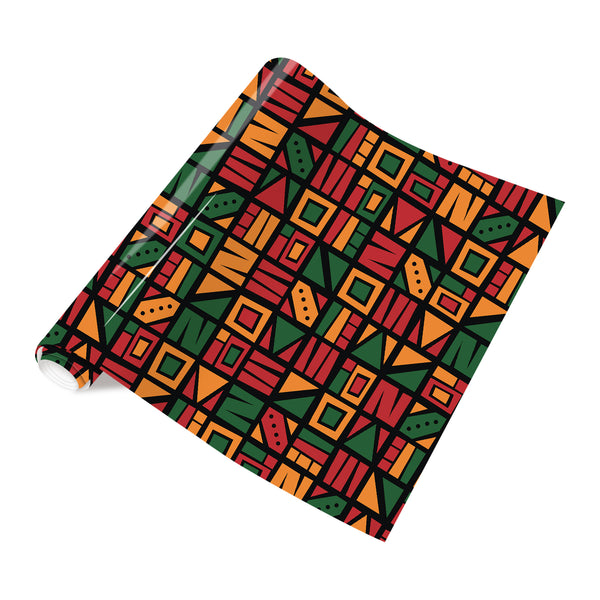Tintnut Kwanzaa HTV Vinyl African Amercian Pattern Printed Heat Transfer Vinyl  Kente Iron on Vinyl for Clothes DIY