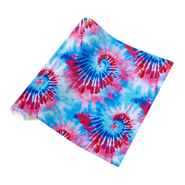 Tintnut Blue Red Tie dye HTV Heat Transfer Vinyl Iron on Vinyl Seamless Swirl Patterned HTV for Tshirts DIY