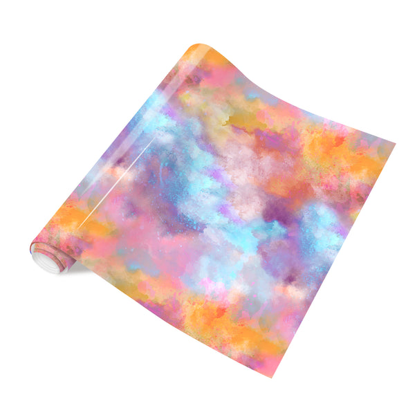 Tintnut Grungy Watercolor Heat Transfer Vinyl Neon Rainbow Mix Patterned HTV Iron on Vinyl for T-Shirts, Clothing & Bags DIY