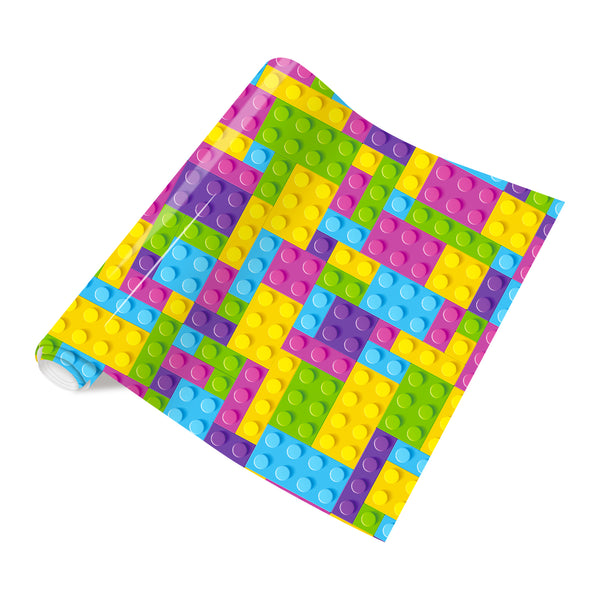 Tintnut Building Block HTV Vinyl Yellow and Red Vinyl Heat Transfer Toys Patterned HTV Iron on Vinyl Green Blue HTV Vinyl for T-Shirt