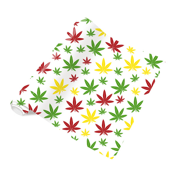 Tintnut Rasta Cannabis Patterned Vinyl Heat Transfer Marijuana Leaves Pattern HTV Iron-On Vinyl Tree Leaf HTV Vinyl for T-Shirts