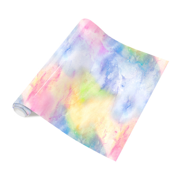 Tintnut Grungy Watercolor Heat Transfer Vinyl Neon Soft Rainbow Patterned HTV Iron on Vinyl for T-Shirts, Clothing & Bags