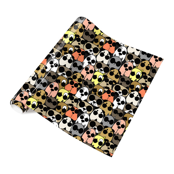 Tintnut Cartoon Dog Vinyl Heat Transfer Patterned Iron on Vinyl for T-Shirts Clothing Bags HTV Vinyl
