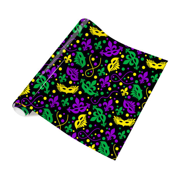 Tintnut Mardi Gras Vinyl Heat Transfer Purple HTV Vinyl Mardi Gras Patterned HTV Heat Transfer Vinyl for T-Shirts