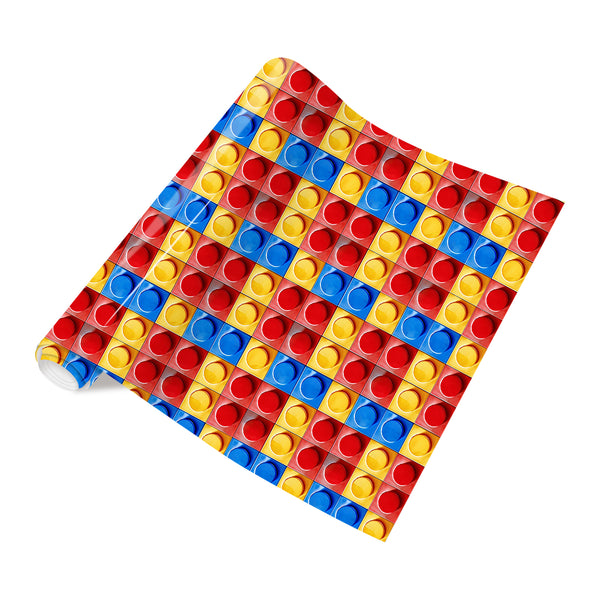 Tintnut Building Block Heat Transfer Vinyl Yellow and Red HTV Vinyl Toys Patterned HTV Iron on Vinyl Green Blue HTV Vinyl for T-Shirts