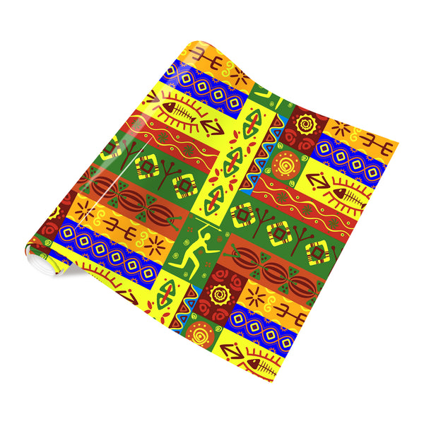 Tintnut Kwanzaa Heat Transfer Vinyl Kente Pattern Printed HTV Vinyl African Amercian Iron on Vinyl for Clothes DIY