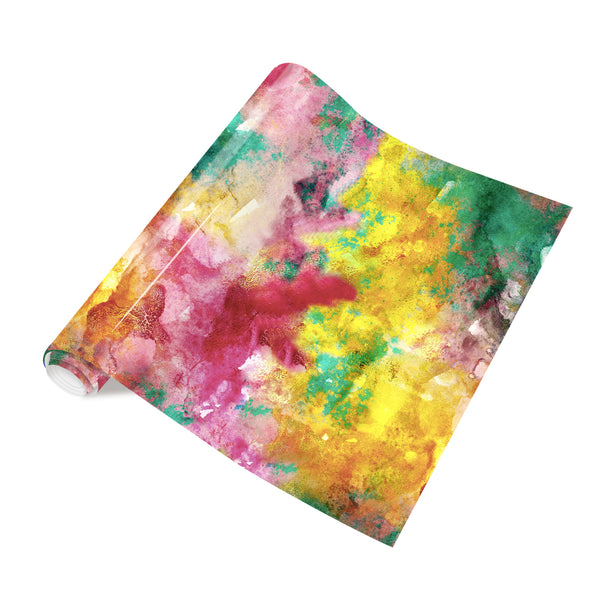 Tintnut Grungy Watercolor Heat Transfer Vinyl Neon Vivid Rainbow Patterned HTV Iron on Vinyl for T-Shirts, Clothing & Bags DIY