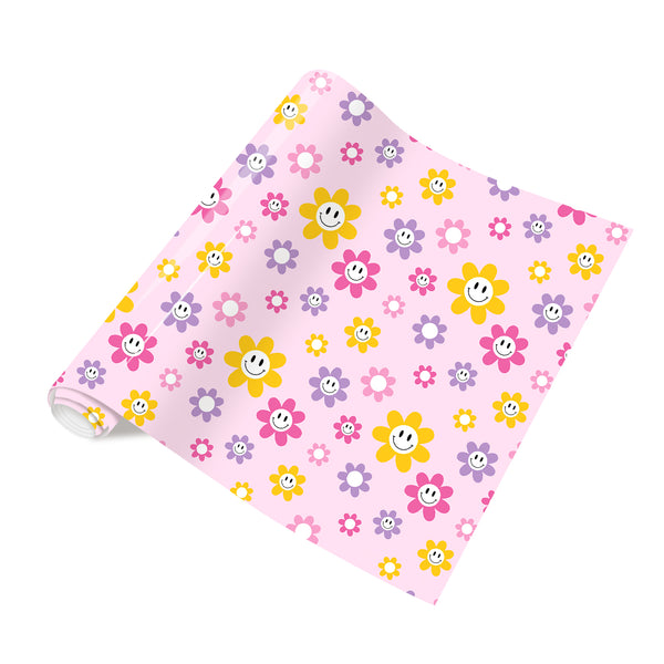 Tintnut Heat Transfer Vinyl Retro HTV Groovy Vinyl Heat Transfer Daisy Patterned HTV Iron on Vinyl for Tshirts DIY