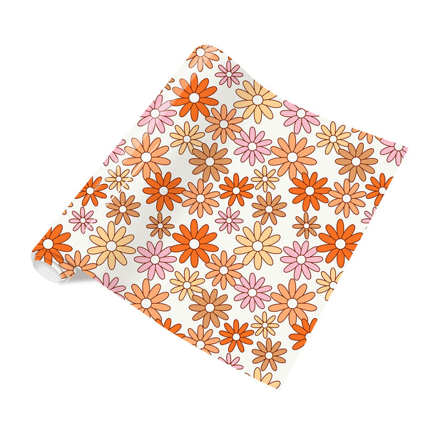 Tintnut Retro Heat Transfer Vinyl Retro HTV Groovy Heat Transfer Vinyl Daisy Patterned HTV Iron on Vinyl for Tshirts DIY
