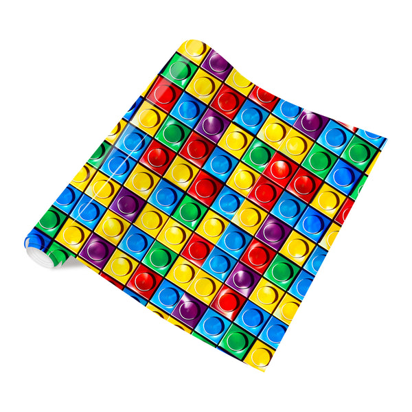 Tintnut Building Block HTV Yellow and Red Vinyl Heat Transfer Toys Patterned HTV Iron on Vinyl Green Blue HTV Vinyl for T-Shirt