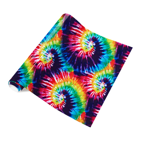 Tintnut Big Gradient Color Tie dye HTV Heat Transfer Vinyl Iron on Vinyl Seamless Swirl Patterned HTV for Tshirts DIY