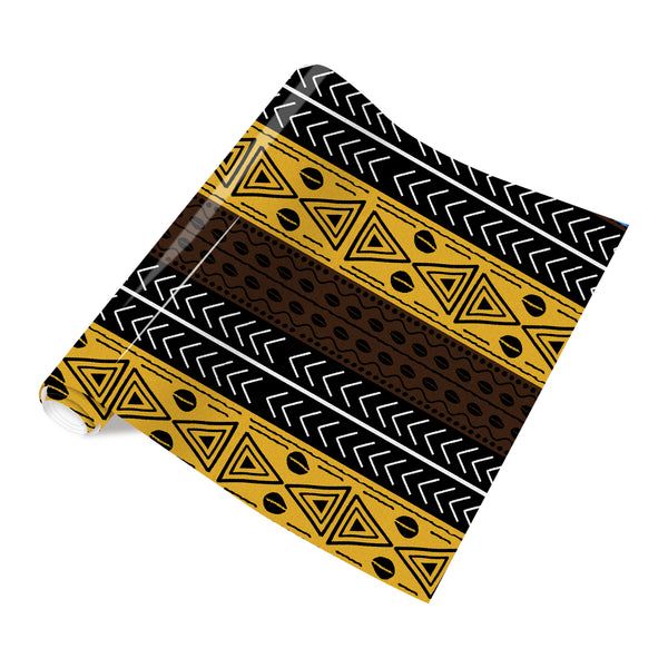 Tintnut Kente Pattern Printed HTV Vinyl Kwanzaa Heat Transfer Vinyl African Amercian Iron on Vinyl for Clothes DIY
