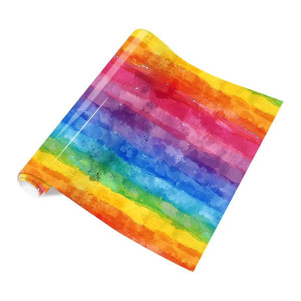 Tintnut Colorful Bright Rainbow Heat Transfer Vinyl Patterned HTV for Fabric Iron on Vinyl for T-Shirts Clothing