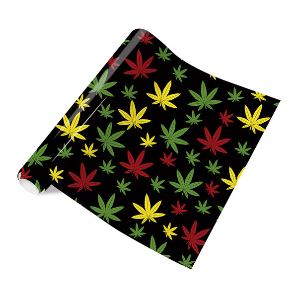 Tintnut Rasta Cannabis Patterned Heat Transfer Vinyl Marijuana Leaves Pattern HTV Vinyl Heat Transfer Iron-On Vinyl Tree Leaf  Vinyl for T-Shirt