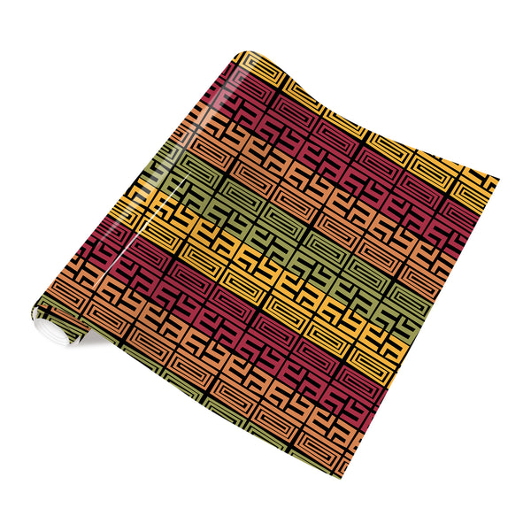 Tintnut Kente Pattern Printed Heat Transfer Vinyl Kwanzaa HTV Vinyl African Amercian Iron on Vinyl for Clothes DIY