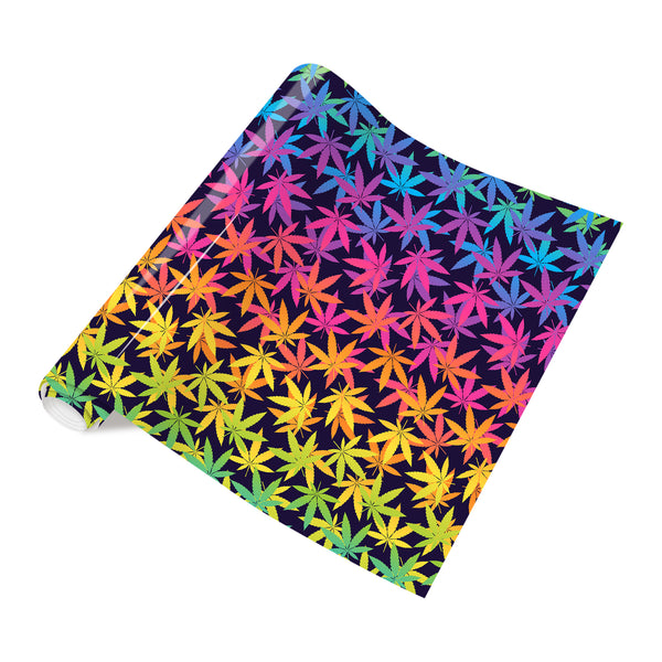 Tintnut Rasta Cannabis Patterned HTV Marijuana Leaves Pattern Heat Transfer Vinyl Iron-On Vinyl Tree Leaf HTV Vinyl for T-Shirts