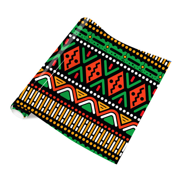 Tintnut Kente Pattern Printed Vinyl Heat Transfer Kwanzaa HTV Vinyl African Amercian Iron on Vinyl for Clothes DIY
