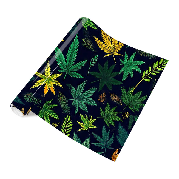 Tintnut Rasta Cannabis Patterned Vinyl Heat Transfer Marijuana Leaves Pattern Heat Transfer Vinyl Iron-On Vinyl Tree Leaf HTV Vinyl for T-Shirts