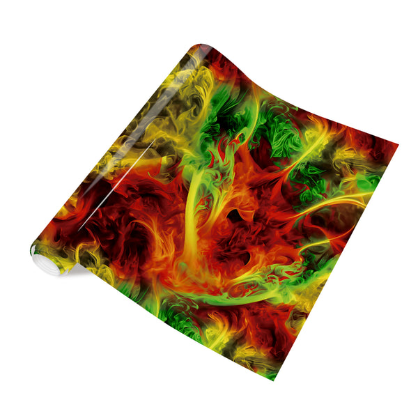 Tintnut Green Flame HTV Heat-Transfer-Vinyl Burning Fire Patterned HTV Iron on Vinyl Fire Heat Transfer Vinyl for T-Shirts Hats Clothing DIY