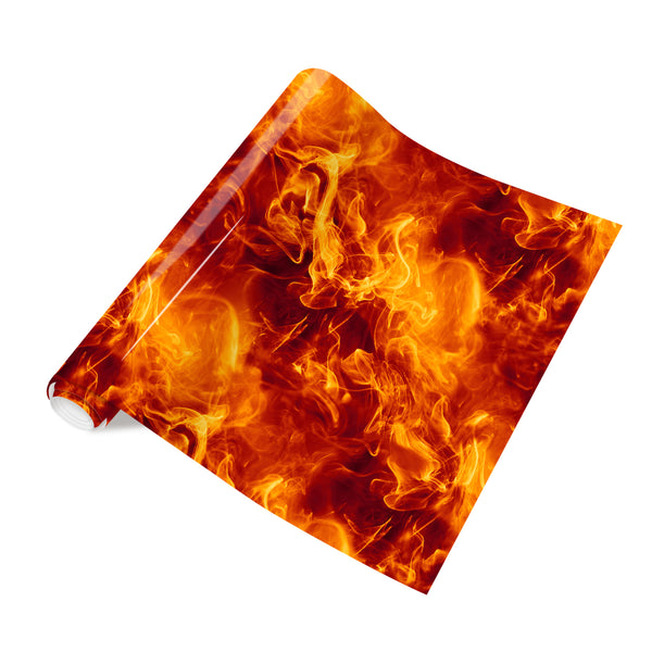 Tintnut Orange Flame HTV Heat-Transfer-Vinyl Burning Fire Patterned HTV Iron on Vinyl Fire Heat Transfer Vinyl for T-Shirts Hats Clothing DIY