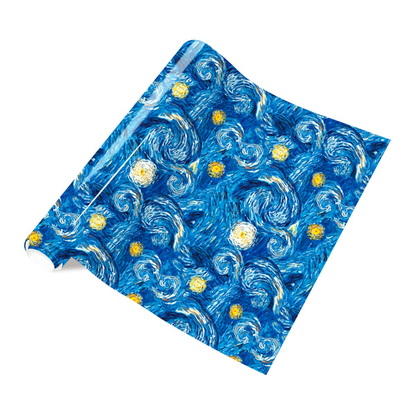 Tintnut Starry Night Vinyl HTV Heat Transfer Impressionist Paintings Van Gogh HTV Iron on Vinyl for Fabric Heat Press Pattern Craft DIY T-Shirts,Hats,Canvas Bags