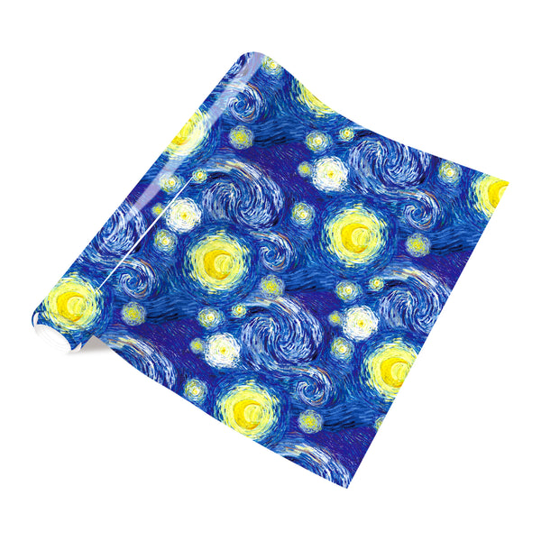 Tintnut Starry Night Vinyl HTV Heat Transfer Impressionist Paintings Van Gogh HTV Iron on Vinyl for Fabric Heat Press Pattern Craft DIY T-Shirts,Hats,Canvas Bags