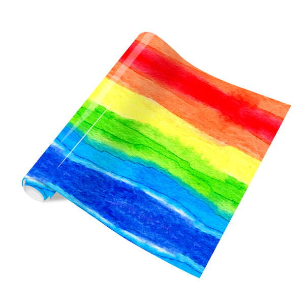 Tintnut Watercolor Heat Transfer Vinyl Rainbow Iron On Vinyl Ombre HTV for Clothes,Handbag,Pillows