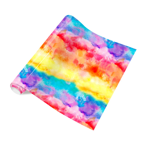 Tintnut Watercolor Vinyl Heat Transfer Rainbow Iron On Vinyl Ombre HTV for Clothes,Handbag,Pillows