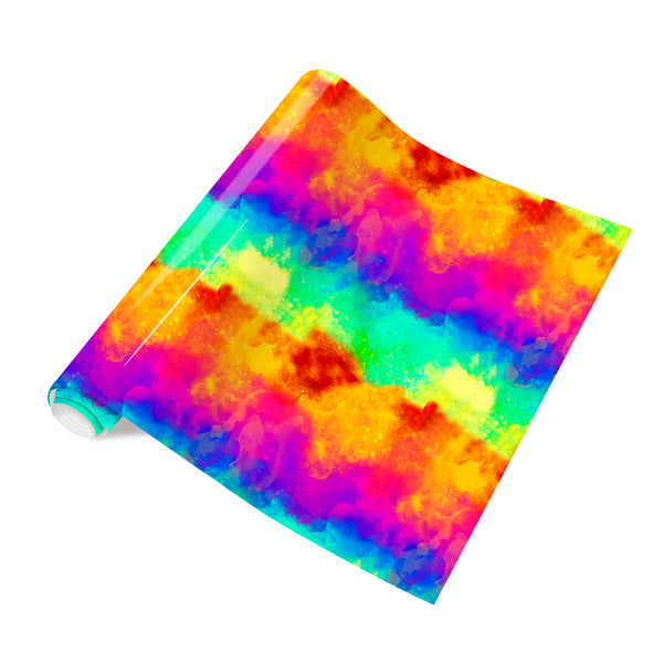 Tintnut Rainbow Heat Transfer Vinyl Watercolor Iron On Vinyl Ombre HTV for Clothes,Handbag,Pillows